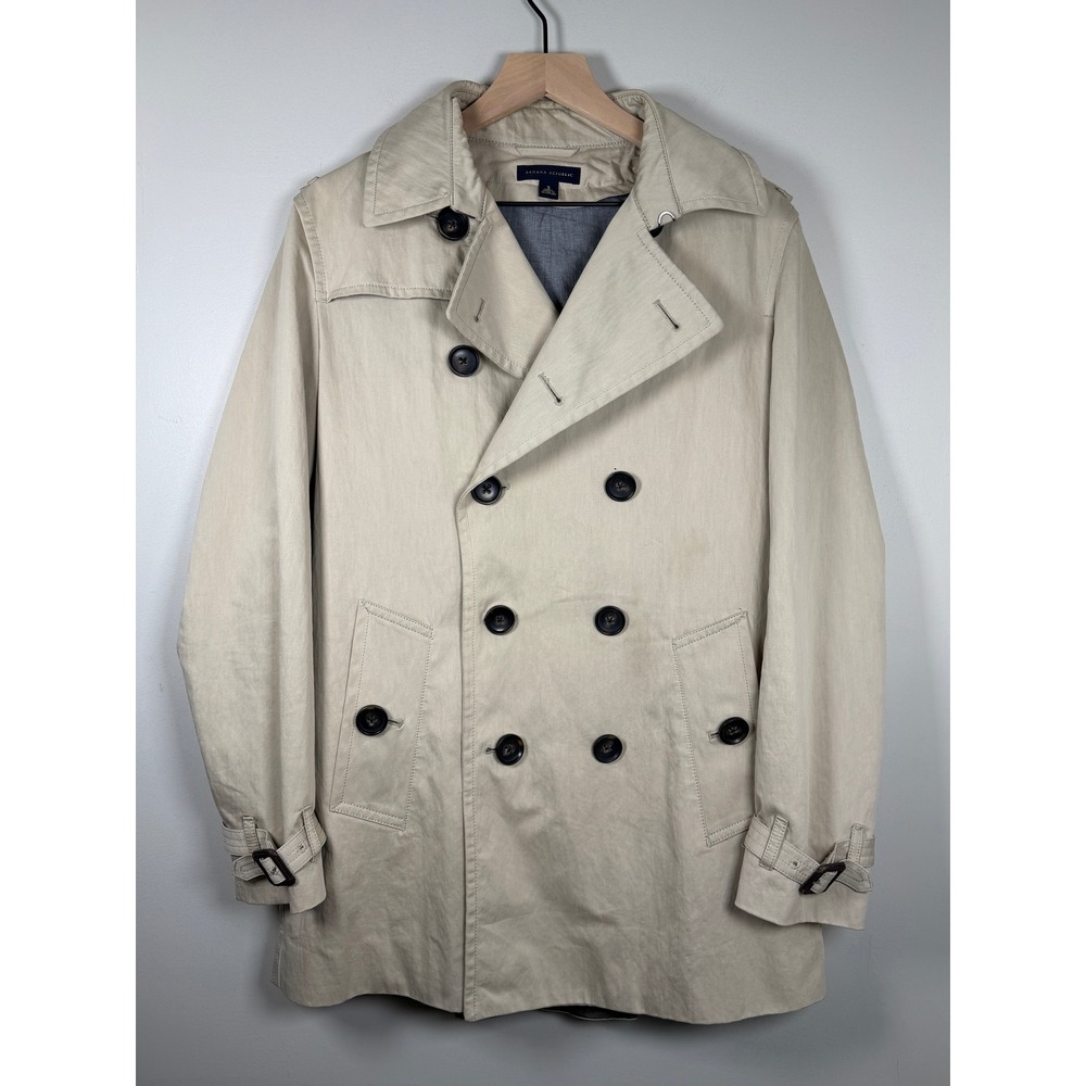 Banana Republic Khaki Classic Trench Coat Double Breasted Lined Womens Small